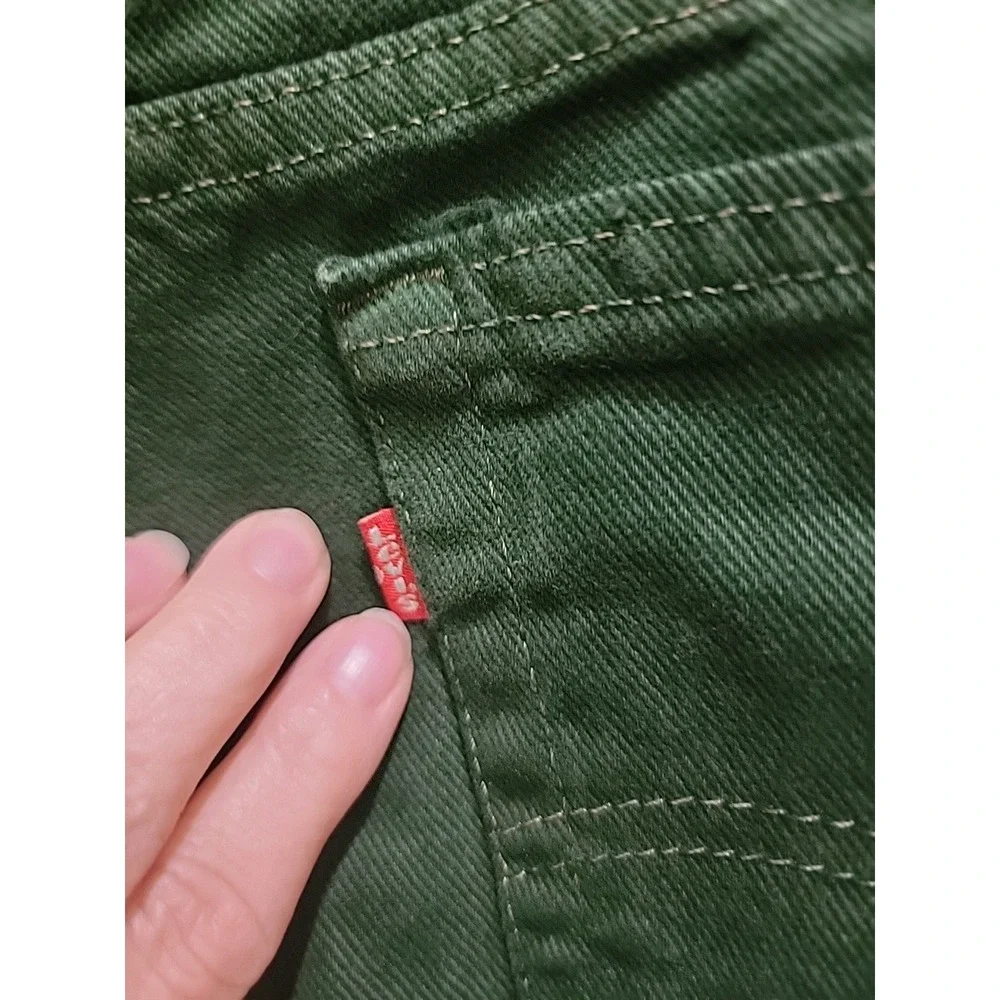Vintage Levis Jeans Mens 38x32 Green 554 Straight Denim Pants Made in USA 90s